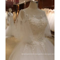 Illusion Flare Sleeve Ball Gown off White Cheap Wedding Dress